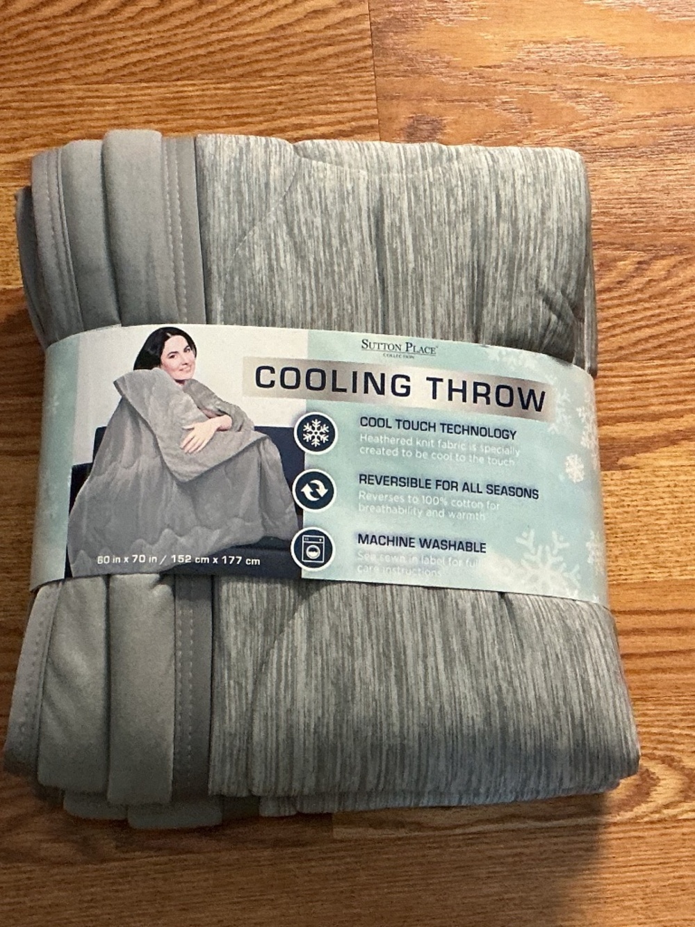 Sutton Place Gray Cooling Throw ~ 60 in. X 70 in.